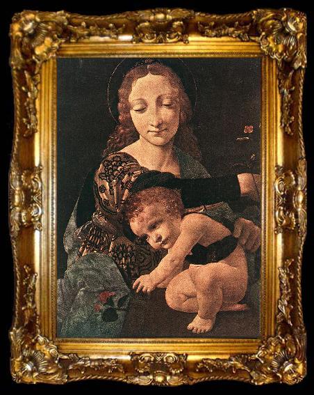 framed  BOLTRAFFIO, Giovanni Antonio Virgin and Child with a Flower Vase (detail), ta009-2